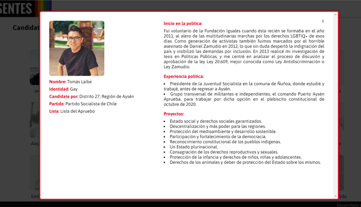 Agencia Presentes - Candidates LGBT+ Chile 2021